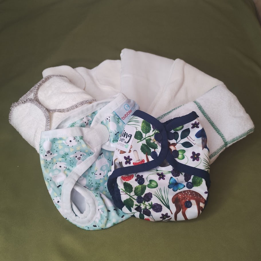 'OLD SCHOOL' CLOTH NAPPIES | Newborn Traditional Cloth Nappy Hire Package | Mixed Brands