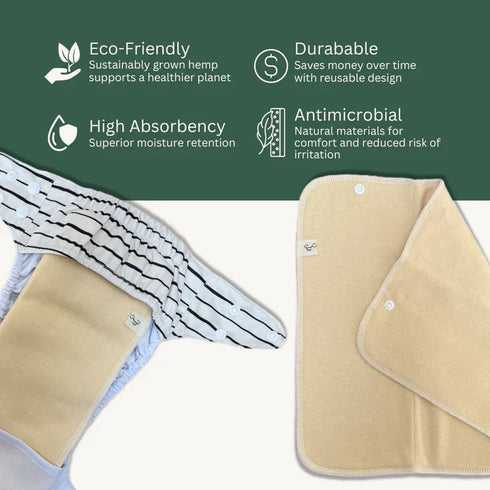 2 Layer Hemp Cotton Trifold