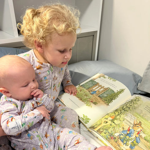 Monarch Store Bamboo Romper (Bootysuit) V3.0 LONG SLEEVED : Peter Rabbit in Spring