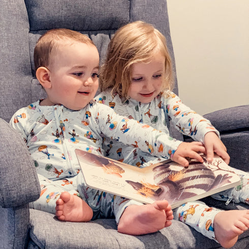 Monarch Store Bamboo Romper (Bootysuit) V3.0 LONG SLEEVED : Sesame Street Nostalgia