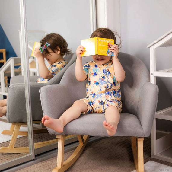 Monarch Store Bamboo Romper (Bootysuit) V3.0 SHORT SLEEVED : Paddington Marmalade
