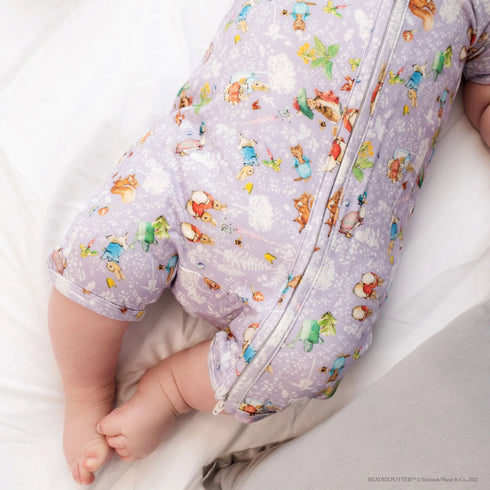 Monarch Store Bamboo Romper (Bootysuit) V3.0 SHORT SLEEVED : Peter Rabbit in Spring