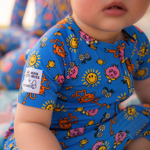 Monarch Store Bamboo Romper (Bootysuit) V3.0 SHORT : Mr. Men Little Miss - Retro