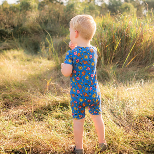 Monarch Store Bamboo Romper (Bootysuit) V3.0 SHORT : Mr. Men Little Miss - Retro