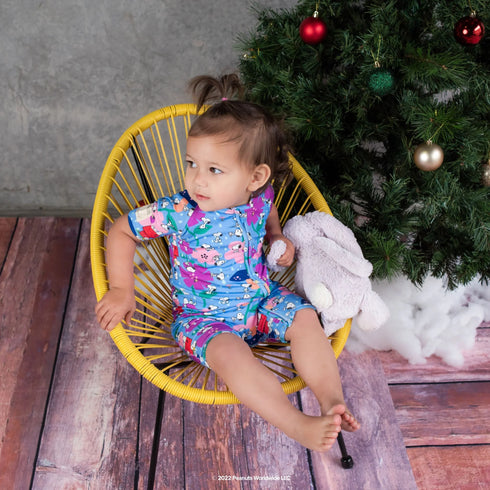 Monarch Store Bamboo Romper (Bootysuit) V3.0 SHORT SLEEVED : Snoopy in Bloom