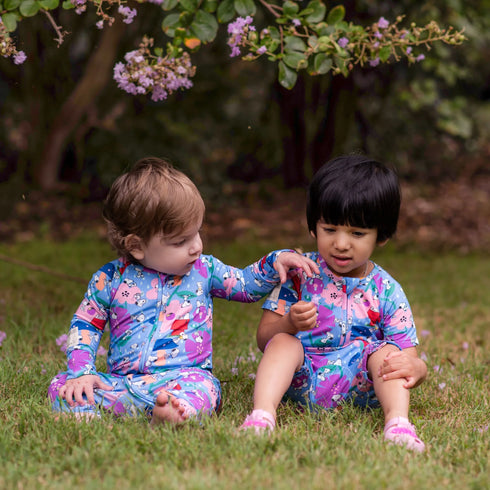 Monarch Store Bamboo Romper (Bootysuit) V3.0 SHORT SLEEVED : Snoopy in Bloom