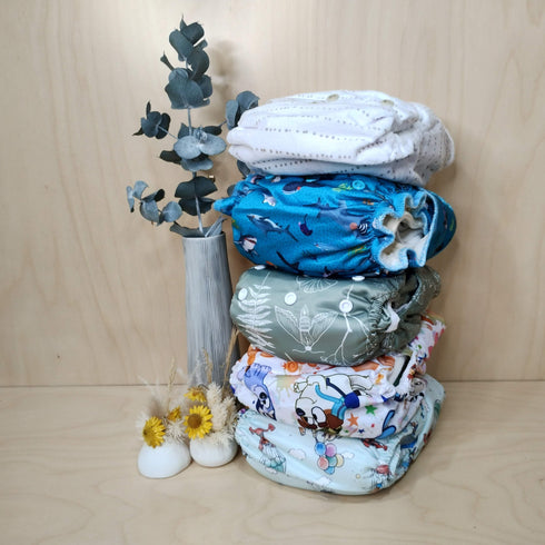Ease into Nights : Hire an EASY TO USE Night Nappy Stash | 6 Nappy Combinations